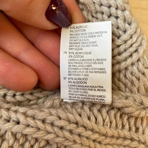 RAG Supply BNWOT Tan Chunky Knit Pullover Sweater Sz XSmall Cable Knit - Picture 5 of 5